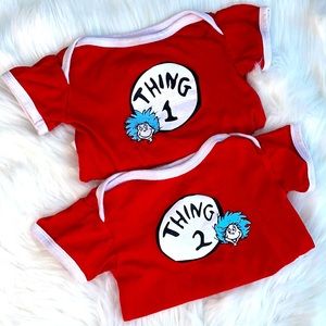 Dr Suess Thing 1 - Thing 2 Twin Matching Outfits